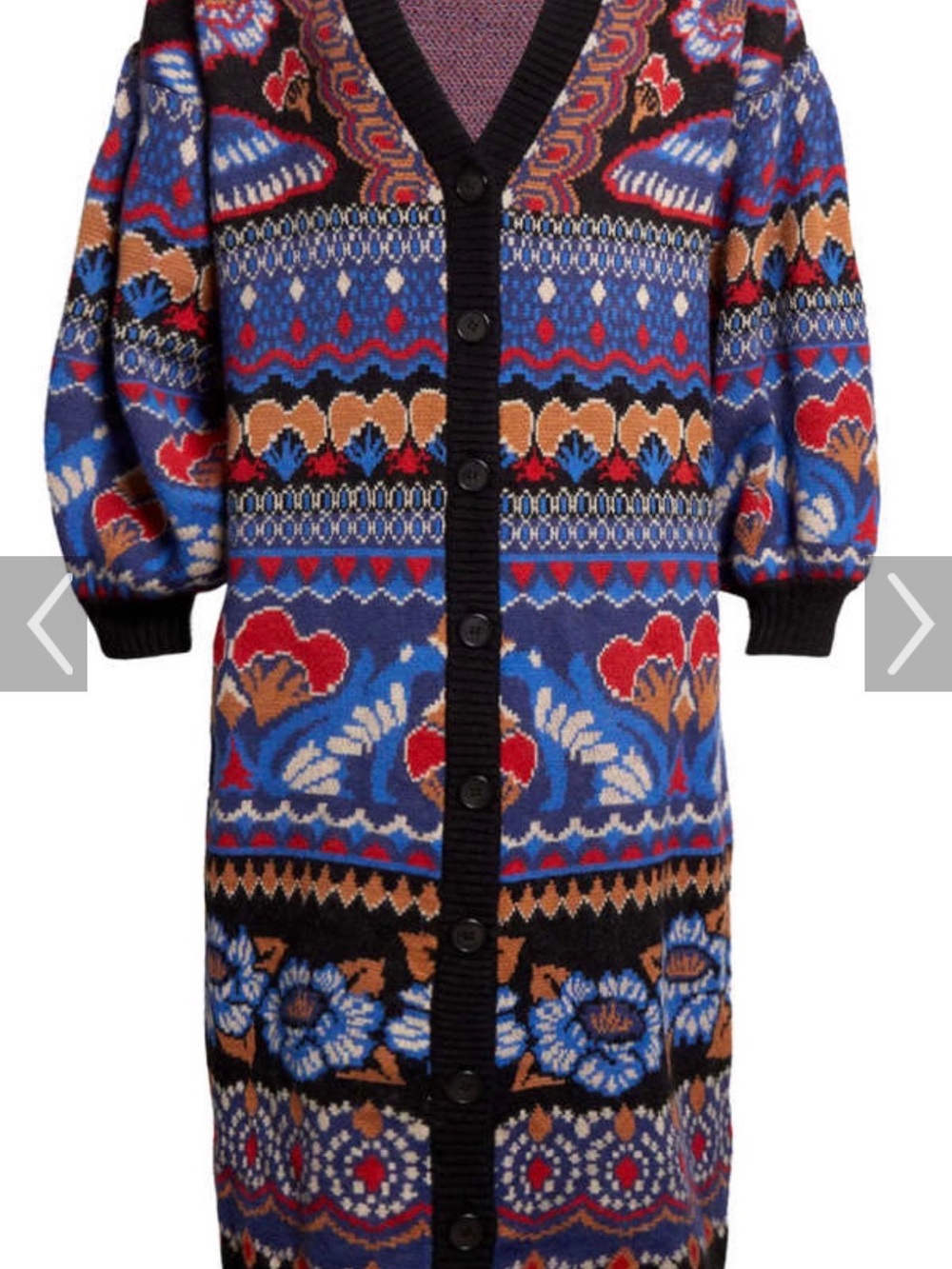 FARM Women's Anika Sparkle Maxi Cardigan with Multicolor Pattern Sweater